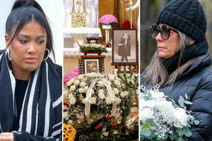 Anna Mucha i Patricia Kazadi na pogrzebie Izabeli Wójcik