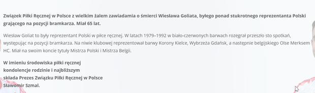 Informacja o śmierci