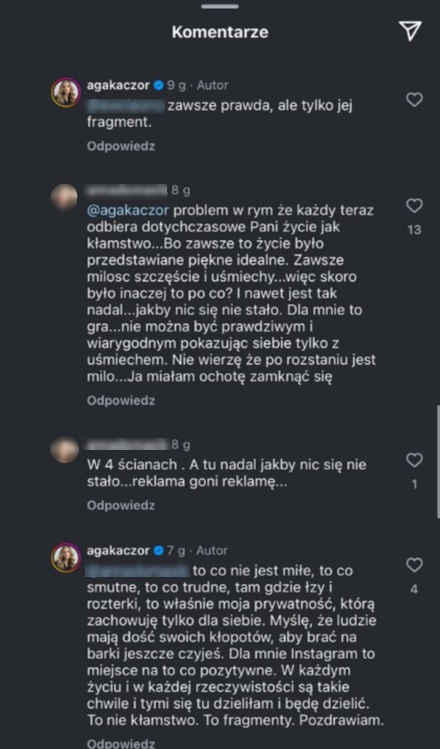 Agnieszka Kaczorowska odpowiada na zarzuty