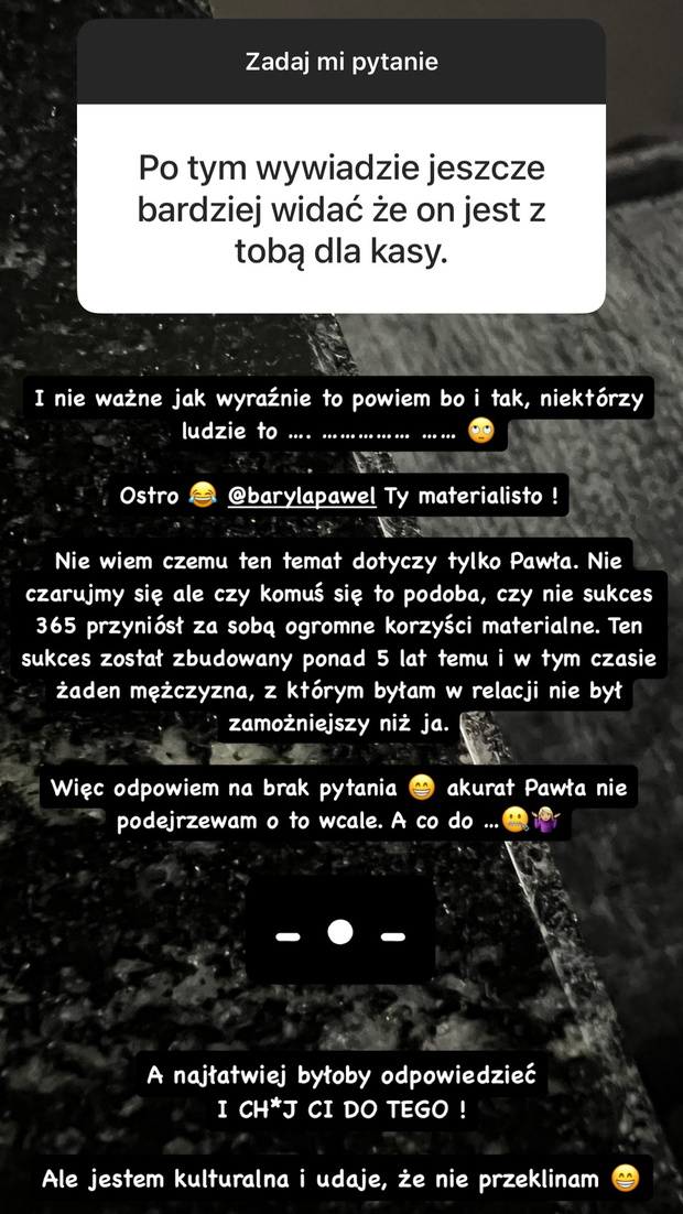 Blanka Lipińska o różnicy zarobków w związku