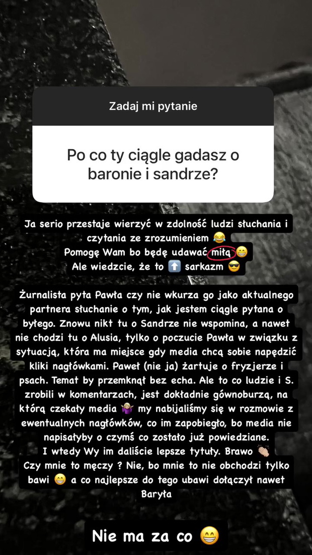 Blanka Lipińska odpowiada Sandrze Kubickiej