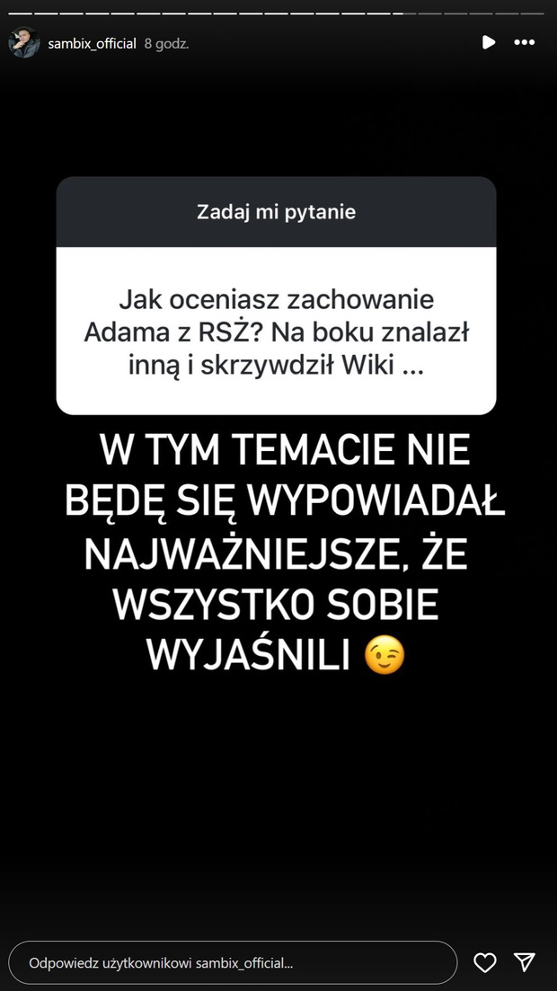 Kandydat Wiktorii o zachowaniu Adama