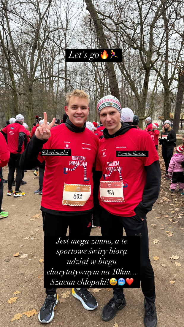 Kevin Mglej i Michał Kassin na biegu charytatywnym
