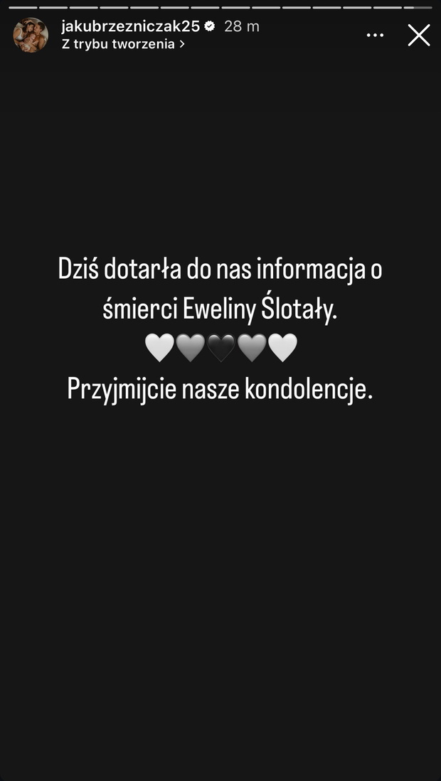 Jakub Rzeźniczak o śmierci Eweliny Ślotały