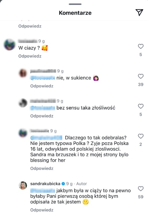 Sandra Kubicka odpowiada na pytanie o ciąży