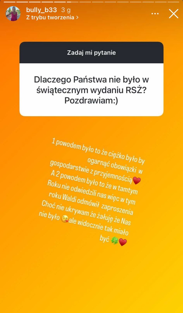 Dorota z Rolnik szuka żony wyjaśnia, dlaczego nie pojawili się w świątecznym odcinku