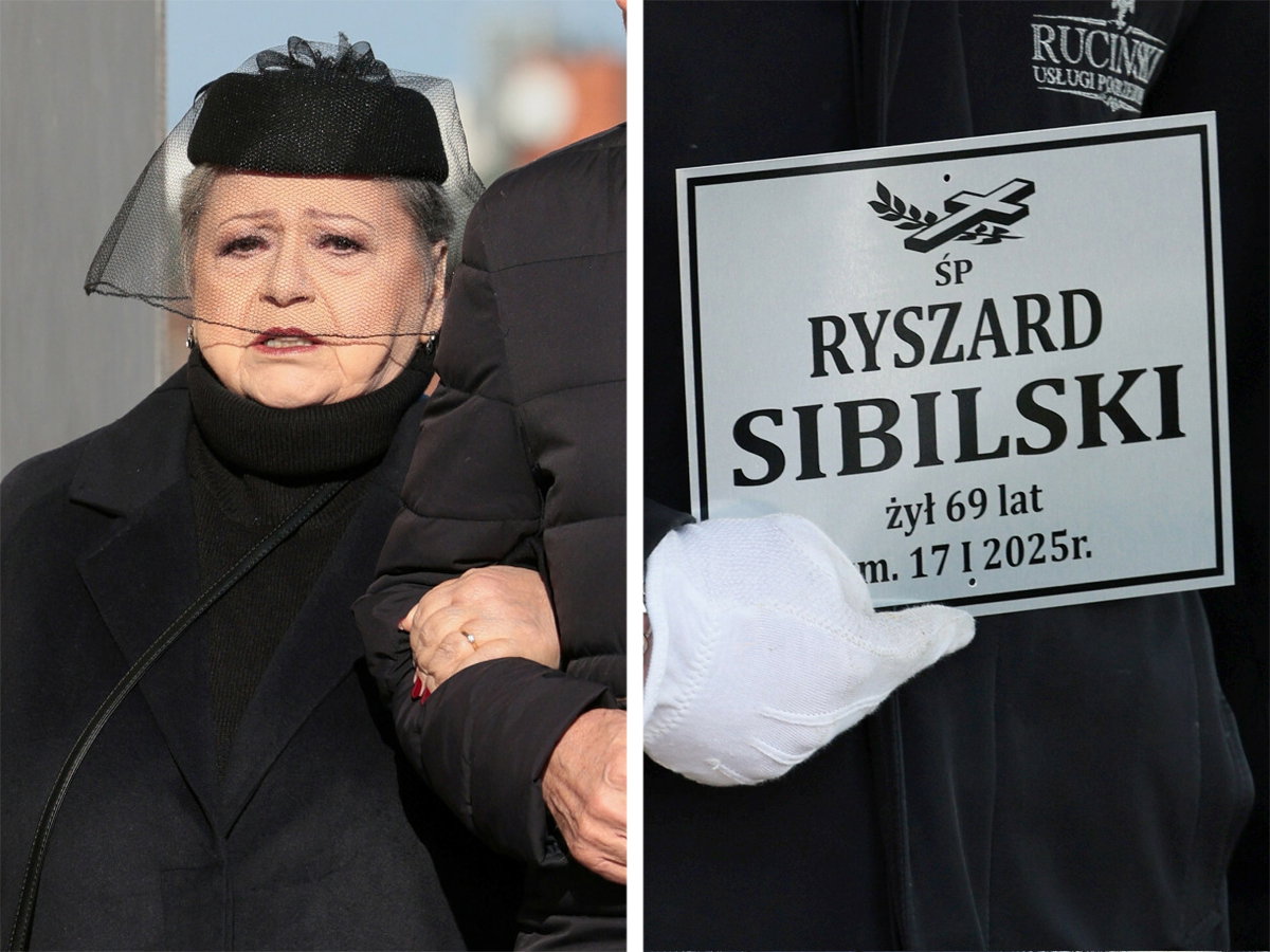 Ewa Bem na pogrzebie Ryszarda Sibilskiego