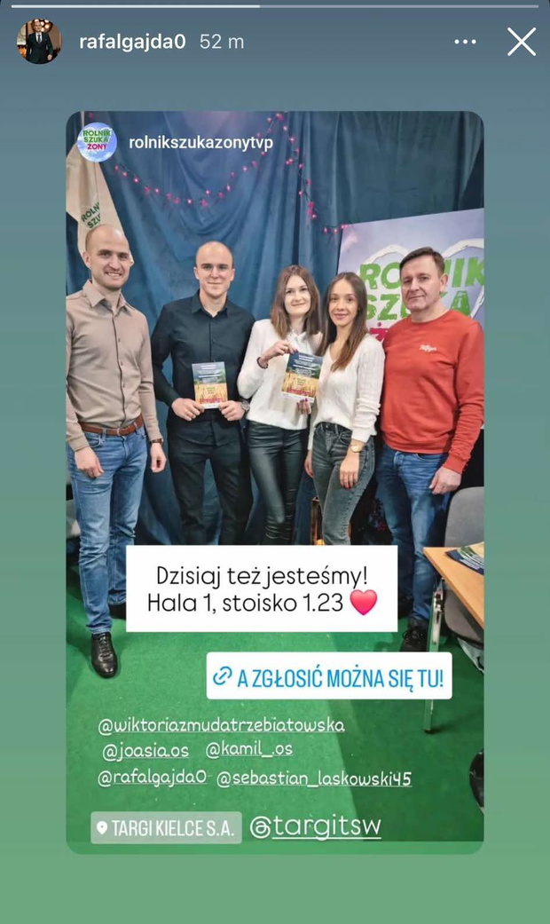 Rafał z Rolnik szuka żony pokazał zdjęcie ze spotkania z innymi uczestnikami programu. U jego boku brakuje Dominiki