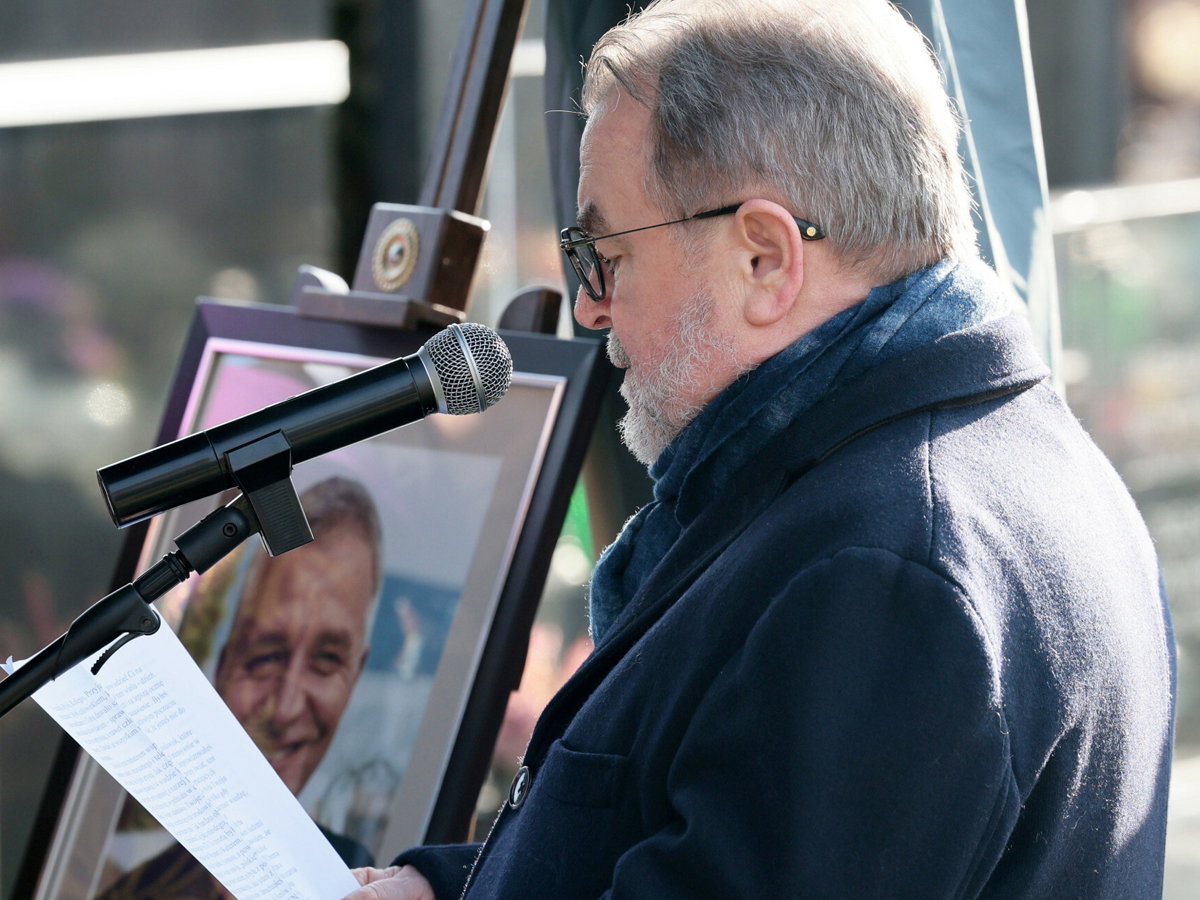 Edward Miszczak na pogrzebie Ryszarda Sibilskiego