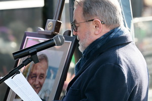 Edward Miszczak na pogrzebie Ryszarda Sibilskiego