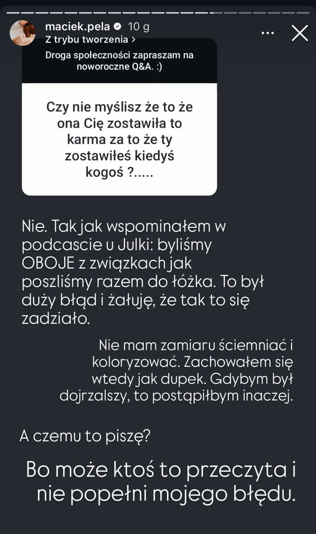 Maciej Pela o Agnieszce Kaczorowskiej i ich związku