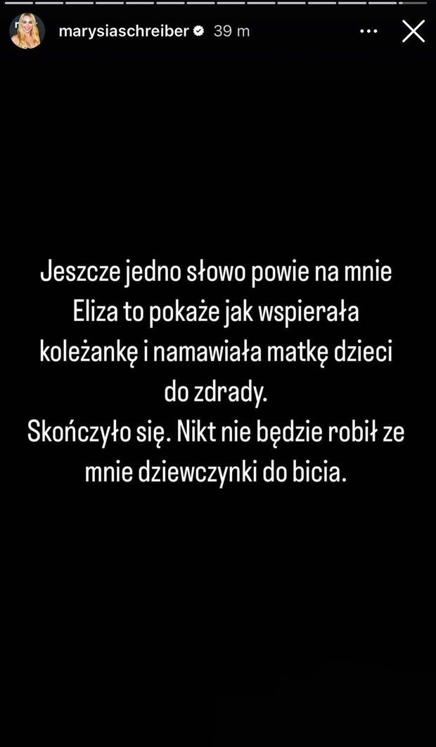 Marianna Schreiber uderza w Elizę Trybałę