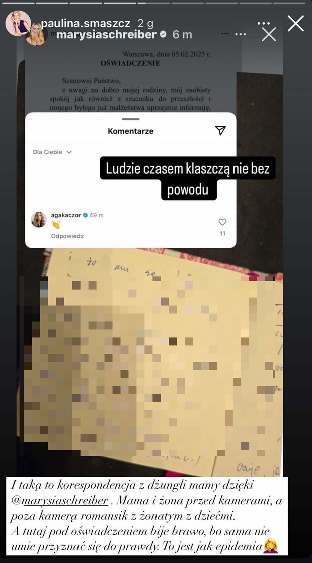 Paulina Smaszcz wbija szpilę Kaczorowskiej