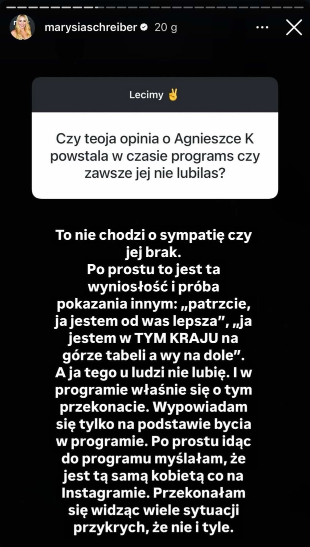 Marianna Schreiber ostro o Agnieszce Kaczorowskiej