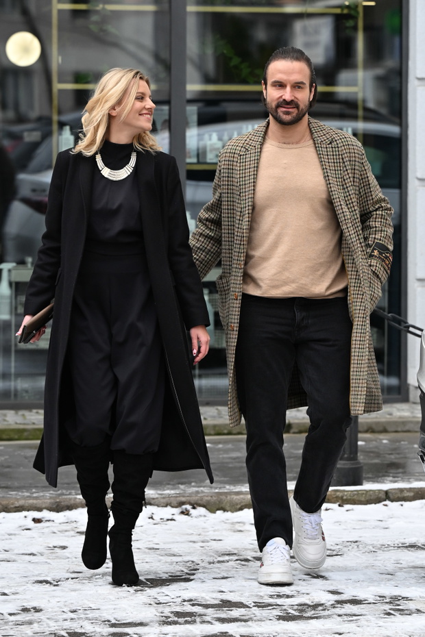 Piotr Stramowski z partnerką