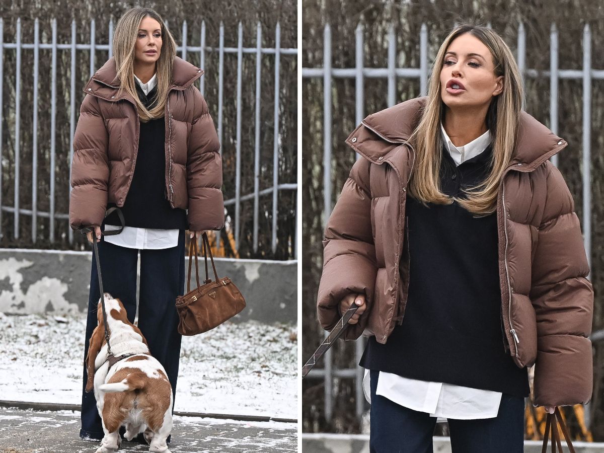 Małgorzata Rozenek na spacerze z psem