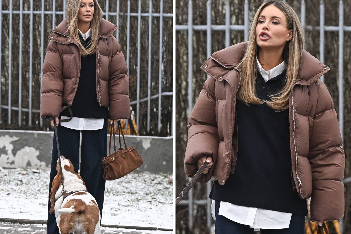 Małgorzata Rozenek na spacerze z psem