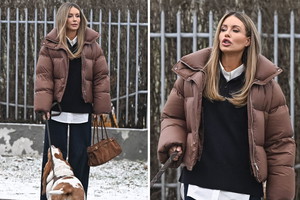 Małgorzata Rozenek na spacerze z psem