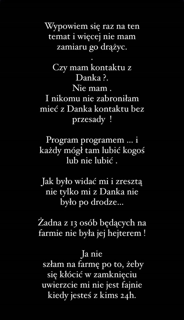 Wiola odpowiada na zarzuty Danki