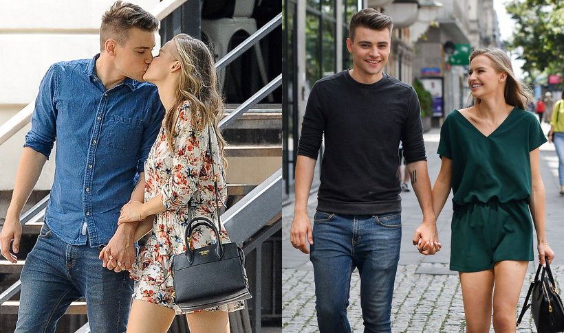 Damian Kordas i Karolina Pisarek całują się