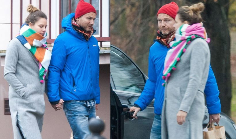 Krystian Wieczorek z ciężarną żoną na zakupach