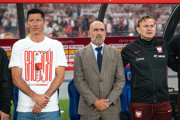 Robert Lewandowski i trener Michał Probierz