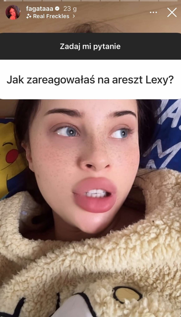 Aresztowanie Lexy C. wstrząsnęło światem influencerów, a jej bliska przyjaciółka Fagata nie kryła emocji.