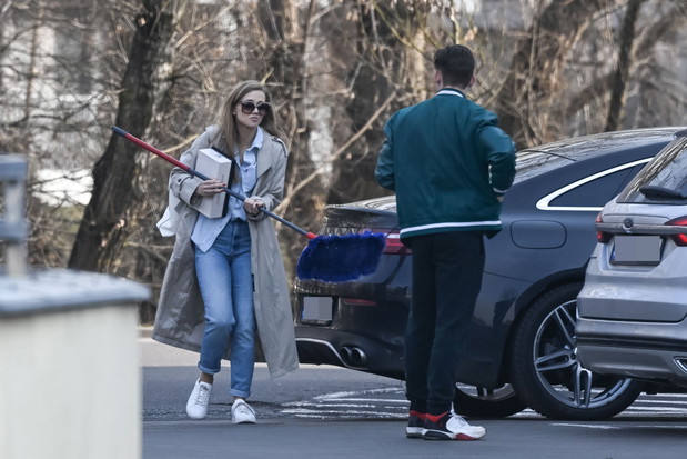 Agnieszka Kaczorowska z mopem wybrała się na trening "Tańca z Gwiazdami"