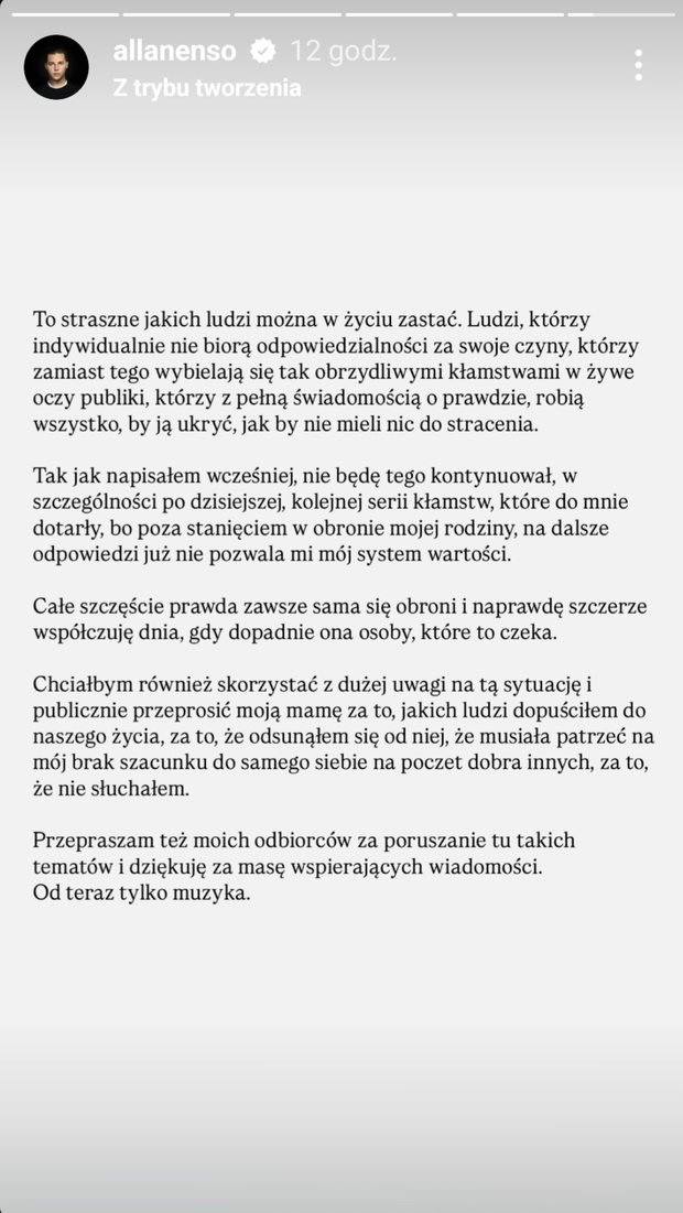 Allan Krupa publicznie przeprasza Edytę Górniak