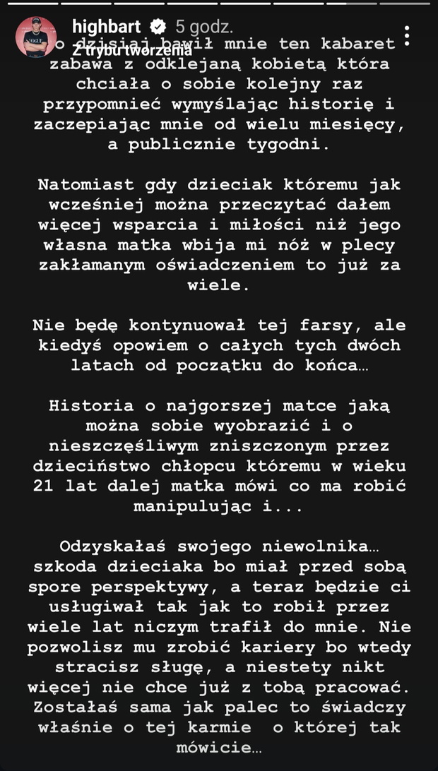 Oświadczenie Barta Pniewskiego