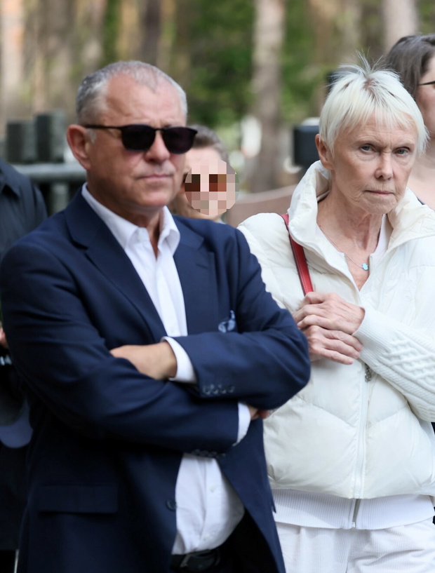 Ewa Błaszczyk i Tadeusz Chudecki na pogrzebie Jadwigi Jankowskiej-Cieślak