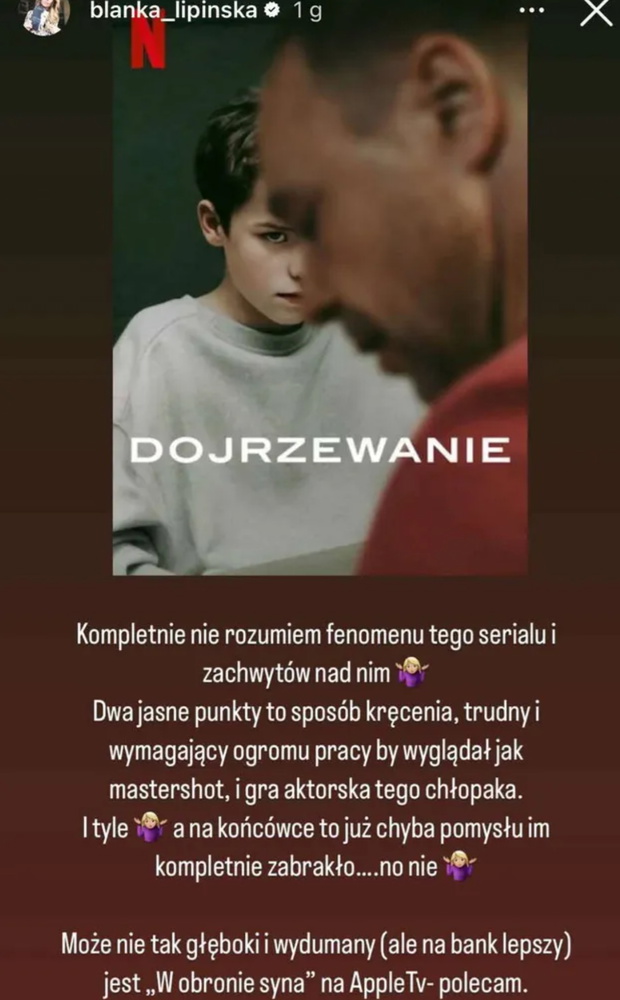 Blanka Lipińska o serialu Dojrzewanie