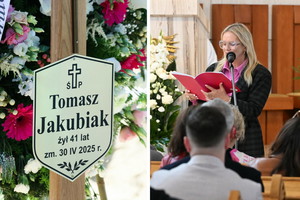 Wyciskające łzy pożegnanie Tomasza Jakubiaka przez jego żonę