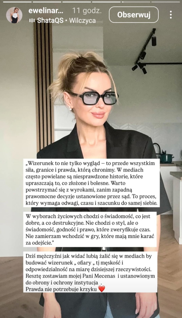 Ewelina Rydzyńska reaguje na zarzuty męża
