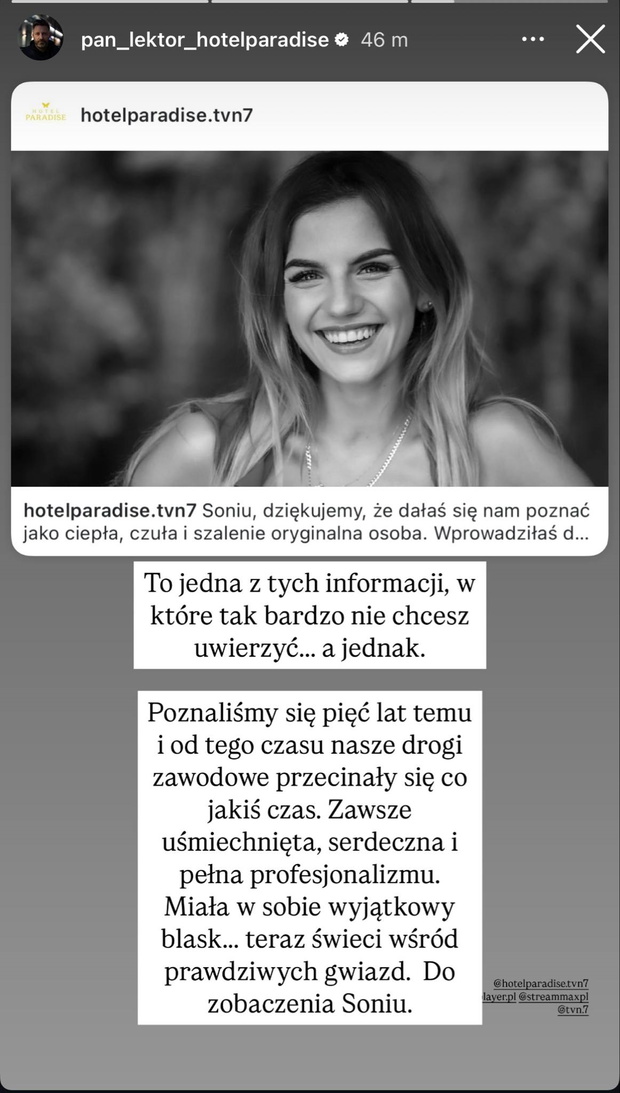 Sonia Szklanowska opublikowała to na Instagramie kilka godzin przed śmiercią