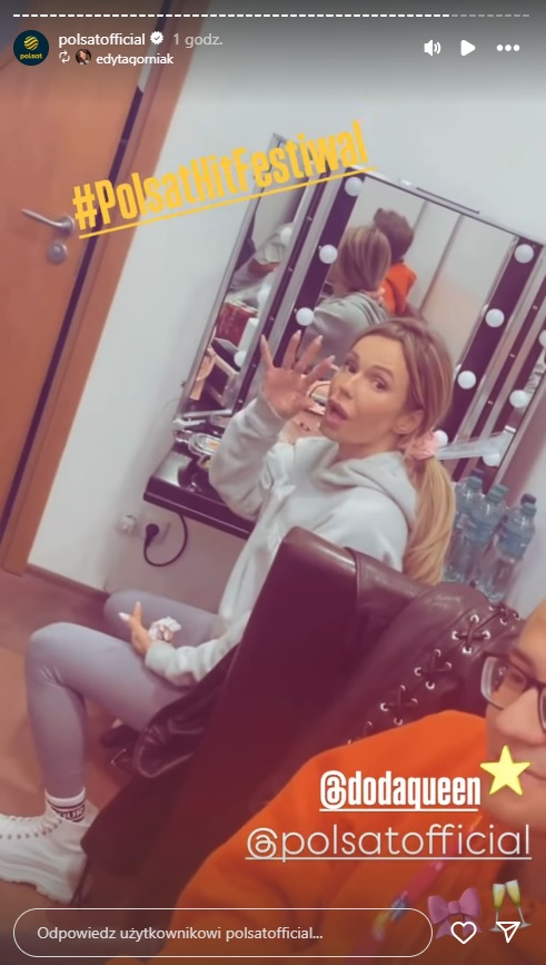 Edyta Górniak weszła do garderoby Dody przed Polsat Hit Festiwal