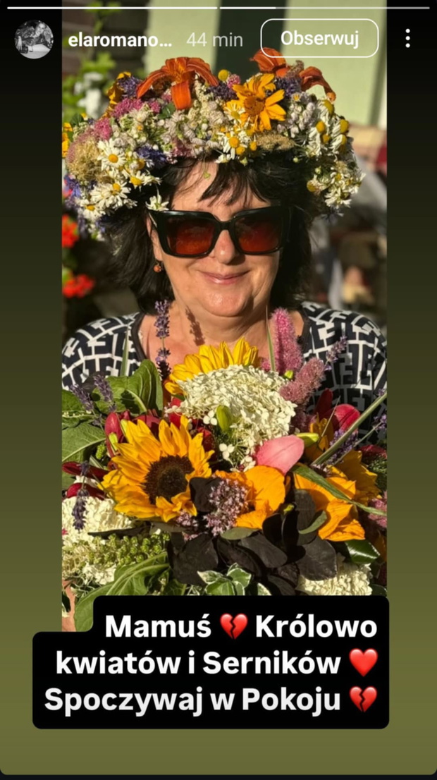 Elżbieta Romanowska poinformowała o śmierci mamy