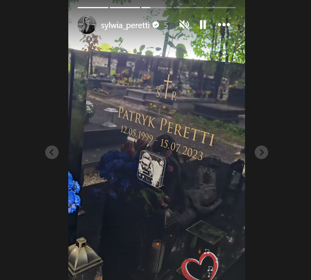 Grób syna Sylwii Peretti