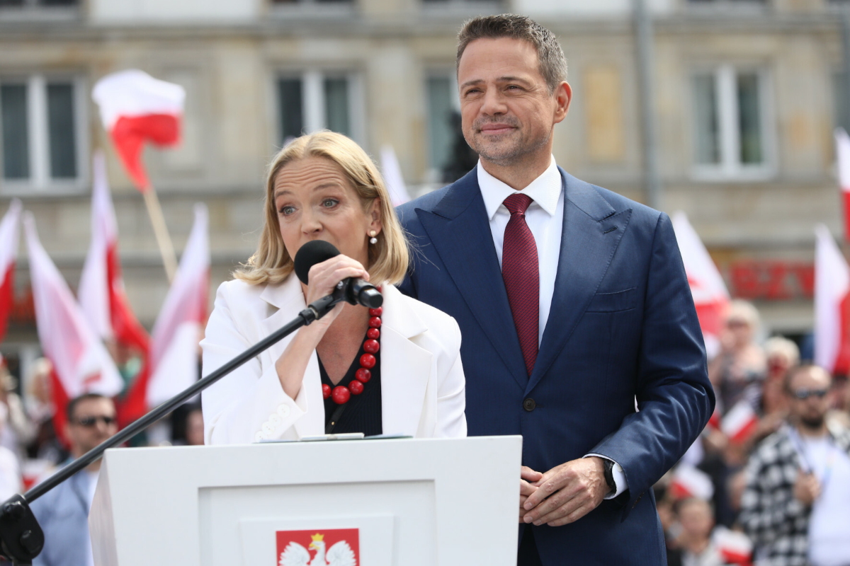 Żona Rafała Trzaskowskiego nie wierzyła własnym oczom, co stało się na wiecu
