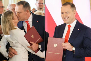 Karol Nawrocki na uroczystości wręczenia uchwały o wyborze na urząd Prezydenta RP