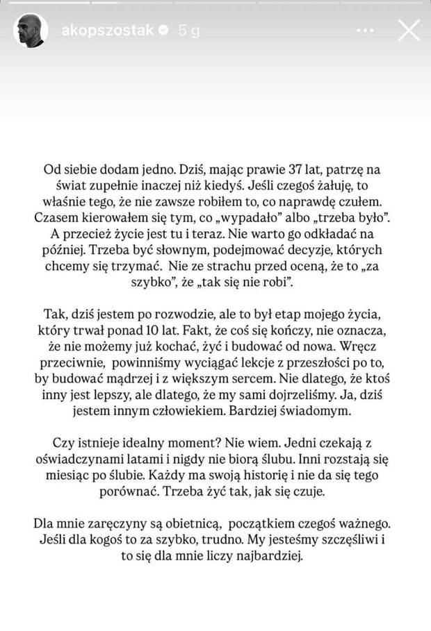 Akop Szostak odpowiada na hejt po ogłoszeniu zaręczyn