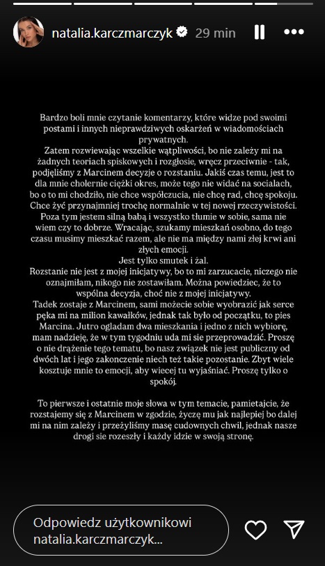 Natsu wydała oświadczenie
