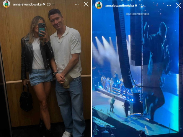 Anna i Robert Lewandowscy na koncercie Justina Timberlake'a