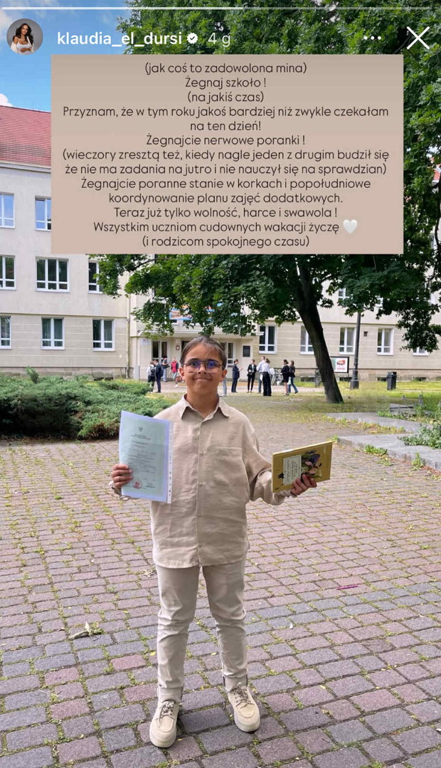 Klaudia El Dursi świętuje zakończenie roku szkolnego