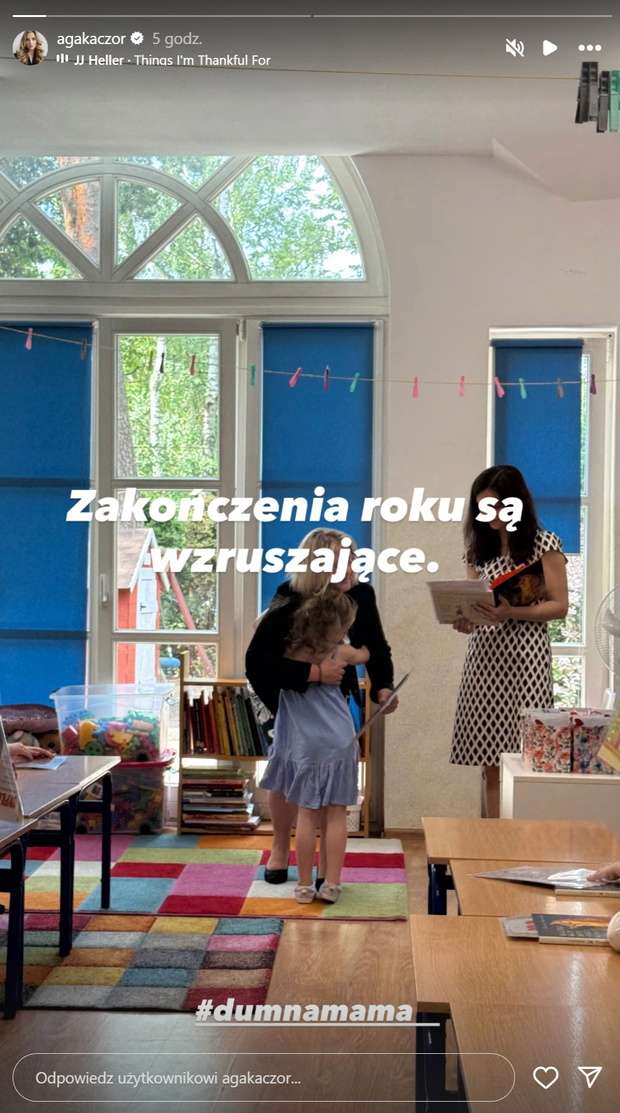 Agnieszka Kaczorowska zakończenie roku szkolnego córki