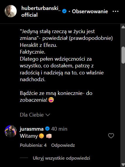 Hubert Urbański po 26 latach odchodzi z TVN