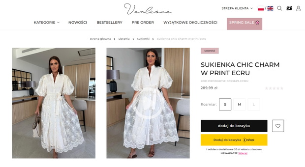 Kremowa sukienka