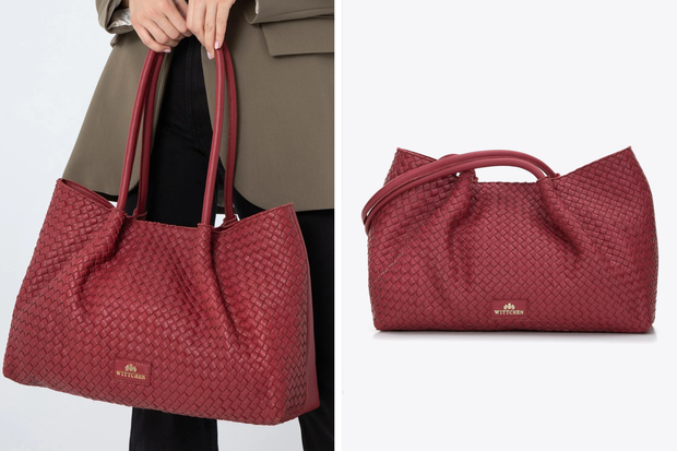 Burgundowa torebka typu shopper z Wittchen za 433,90 złotych