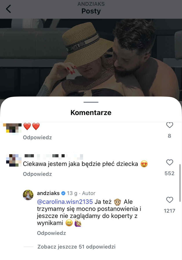 Andziaks zabrała głos ws. płci dziecka