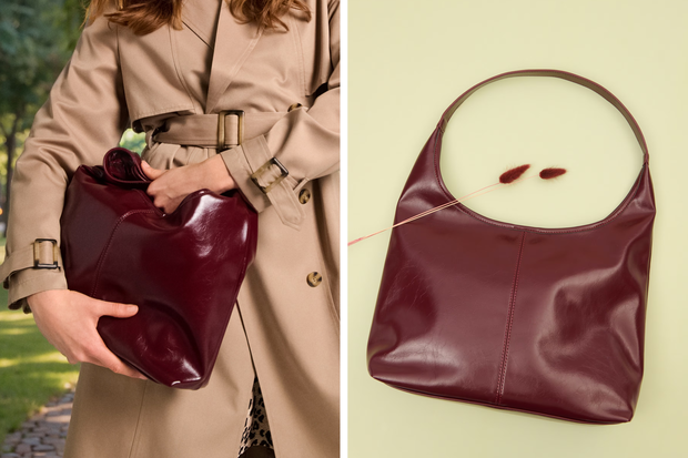 Burgundowa torebka typu shopper z Sinsay za 49,99 złotych